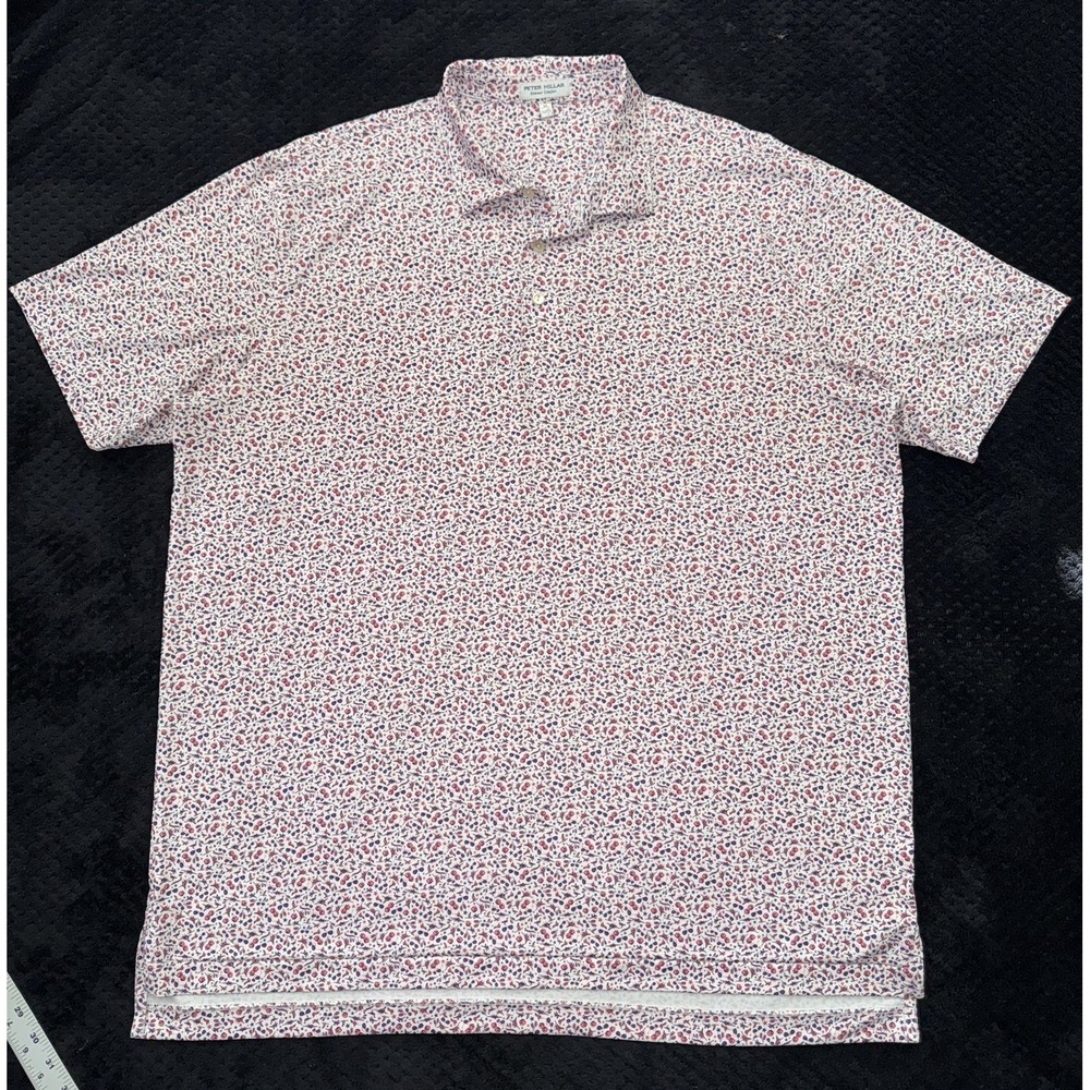 Peter Millar Summer Comfort Performance Polo Aviation Top Gun Print Golf Sz XL